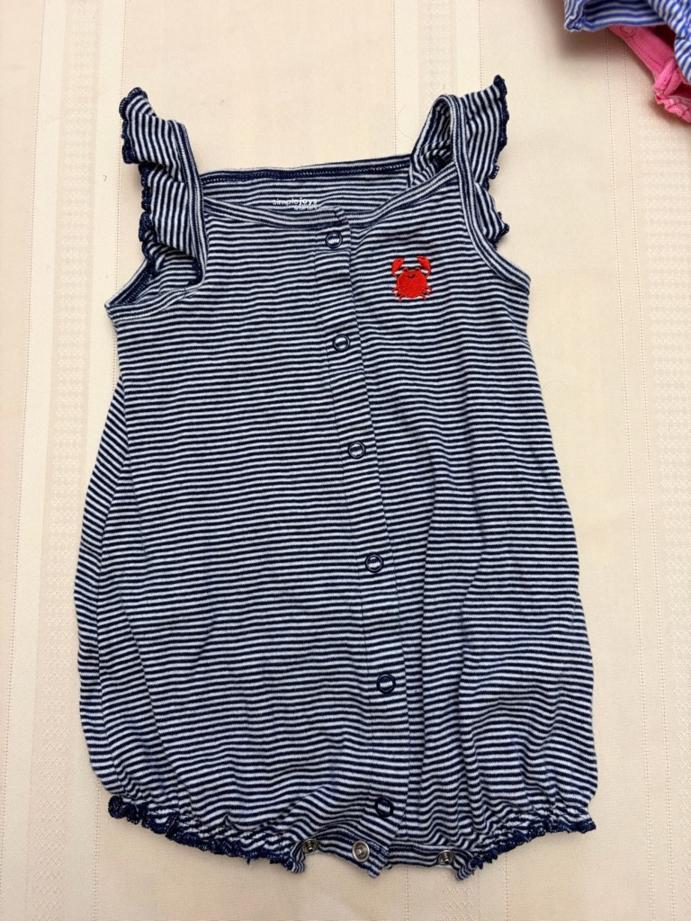 Carter's Pink and Blue Striped Baby One-Piece Bodysuits - Set of 3 - Picture 4 of 4